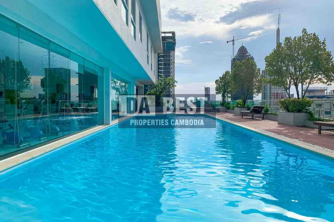 Central 1 Bedroom Apartment for Rent with Swimming pool in Phnom Penh-BKK1