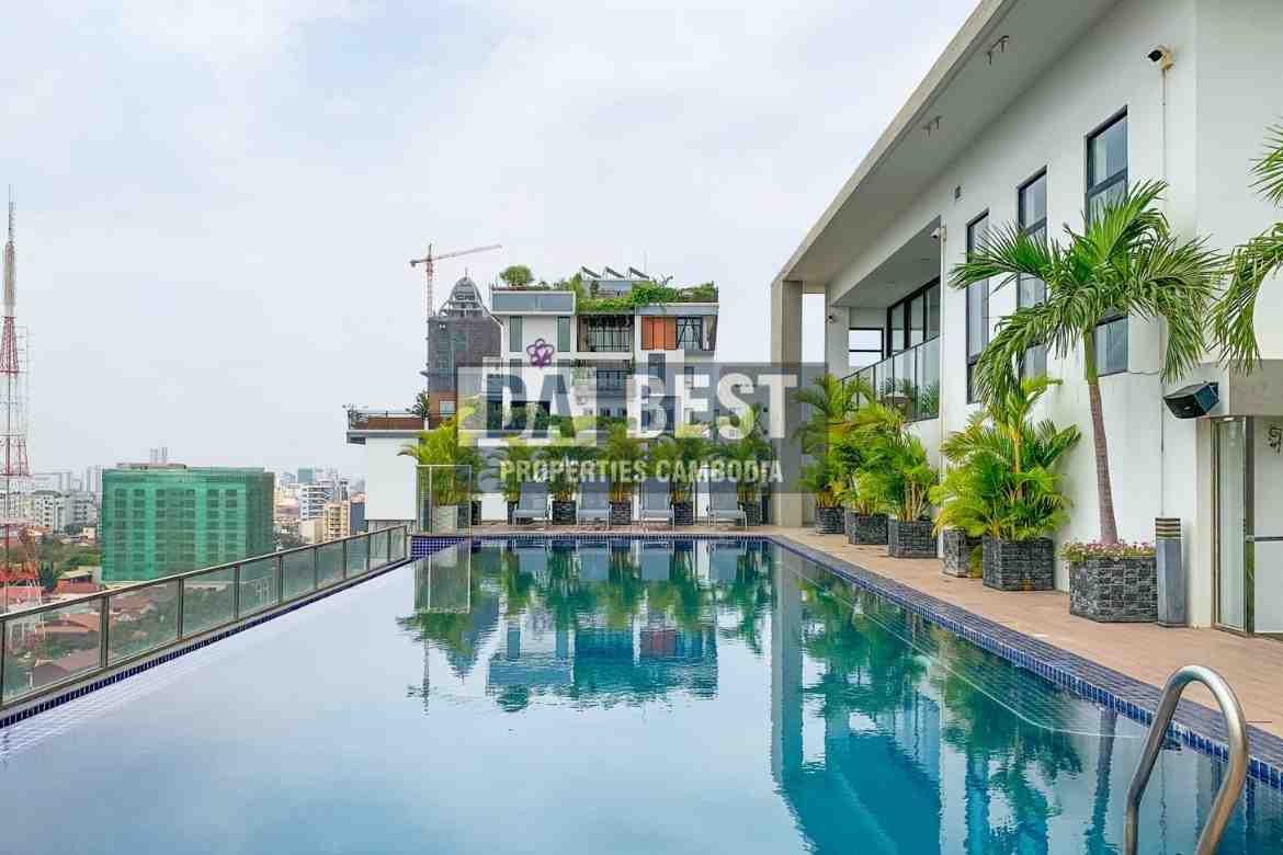 Central 2 Bedroom Apartment for Rent with Swimming pool in Phnom Penh-BKK1