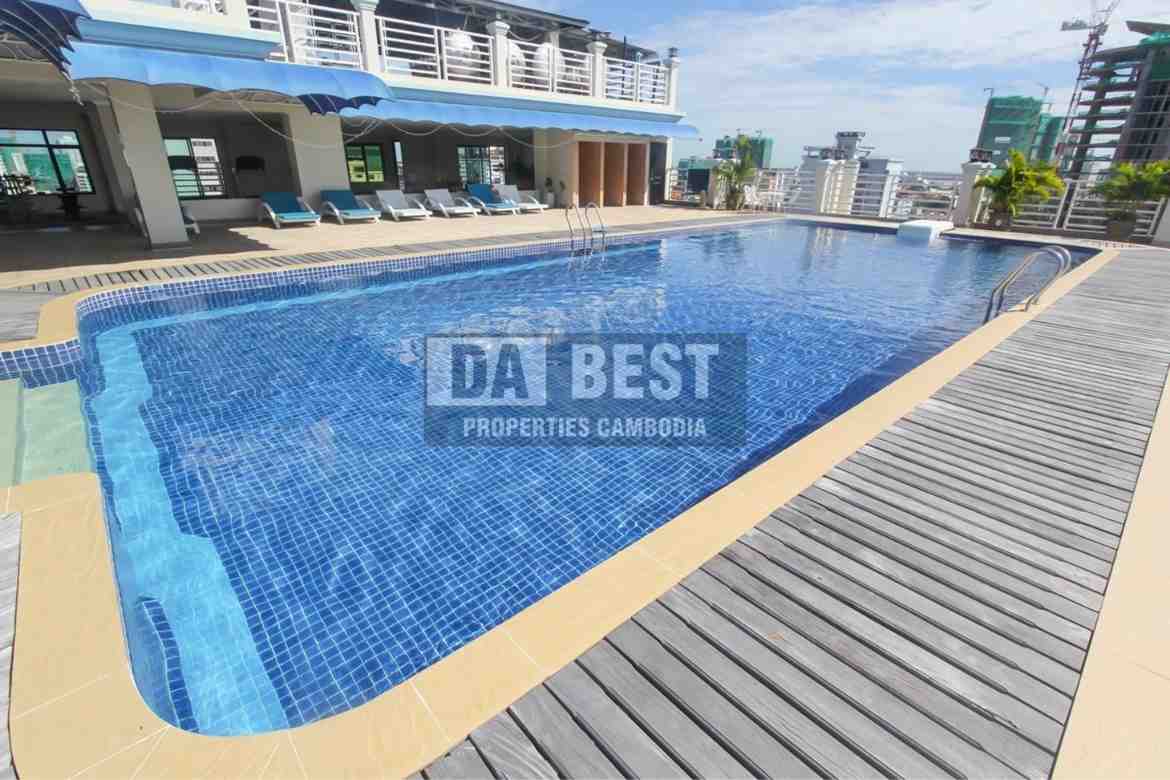 Central 4 Bedroom Apartment for Rent with Swimming pool in Phnom Penh-BKK1