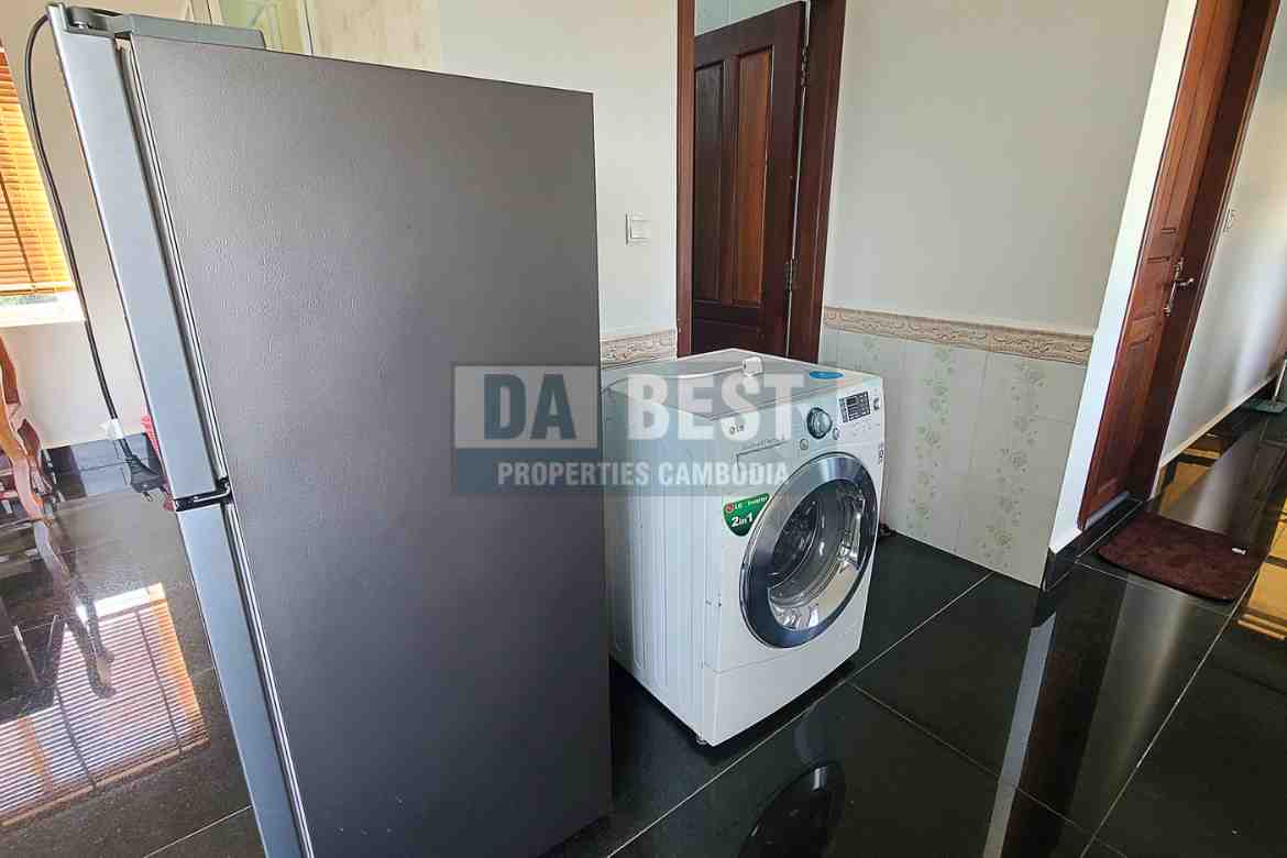 Spacious 1 Bedroom Apartment For Long Term Rent In Siem Reap - Refrigerator and Washing machine