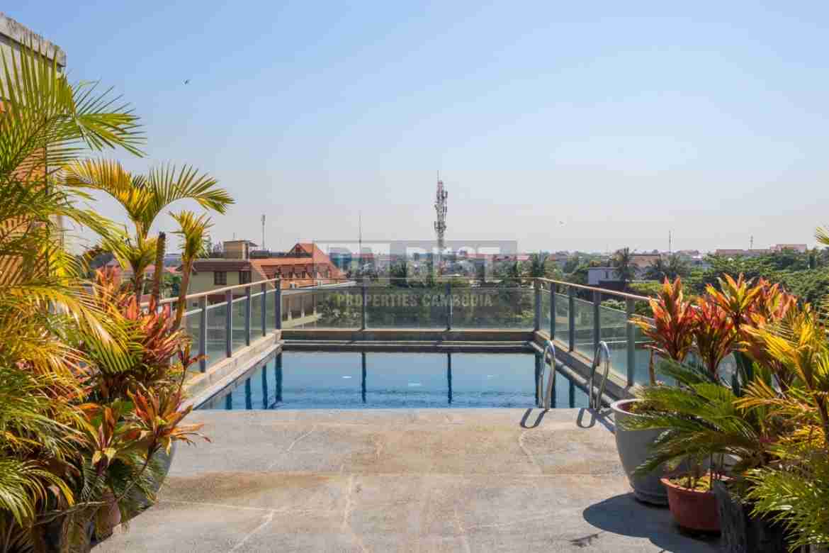 Central River View 2 bedroom condo for sale in Siem Reap with rooftop pool