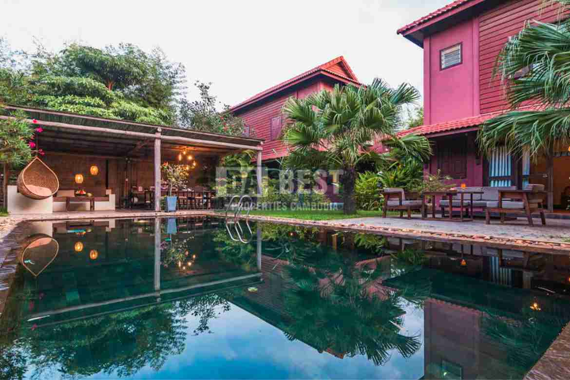 5Bedrooms Wooden House With Pool for Rent in Siem Reap-Sala Kamraeuk