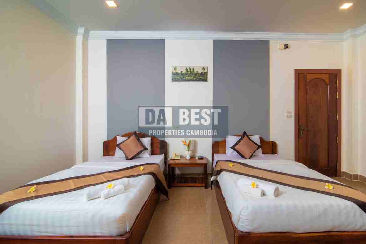 Central 30 Room Hotel For Sale In Siem Reap – Svay Dangkum-Twin Bedroom