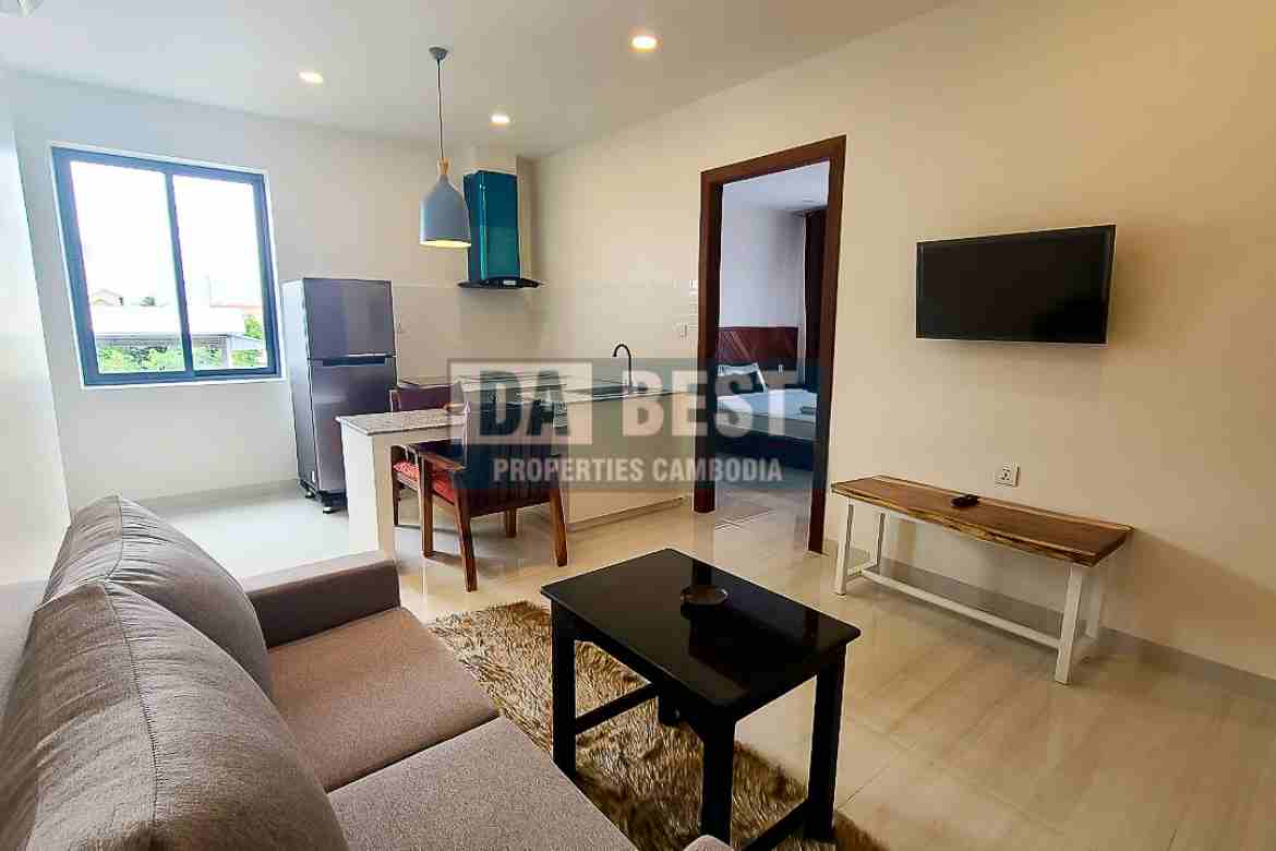 New Modern 1 Bedroom Apartment For Rent In Siem Reap – Sala Kamreuk - Living room