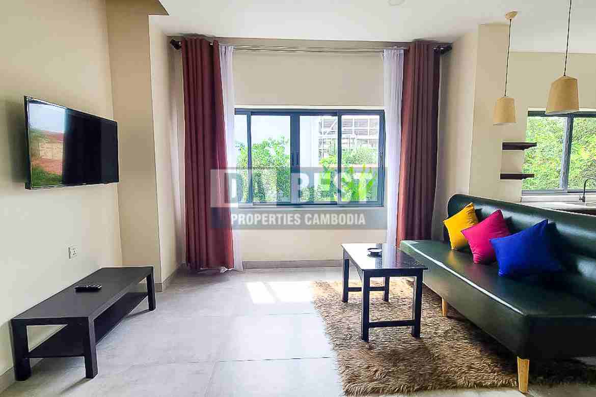 New Modern 2 Bedroom Apartment For Rent In Siem Reap – Sala Kamreuk - Living area