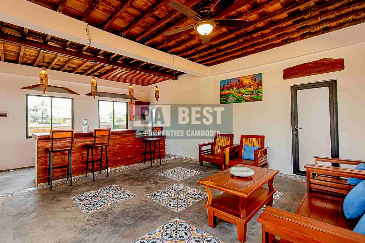 Private House 3 Bedroom For Rent In Siem Reap – Sala Kamreuk-Living area (1)