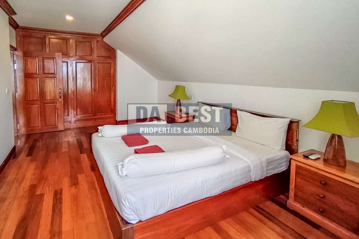 _Central 1BR apartment for rent in Siem Reap Wat Bo - Pool Gym - Bedroom