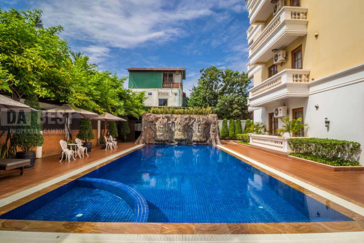 Central 1BR apartment for rent in Siem Reap Wat Bo - Pool Gym