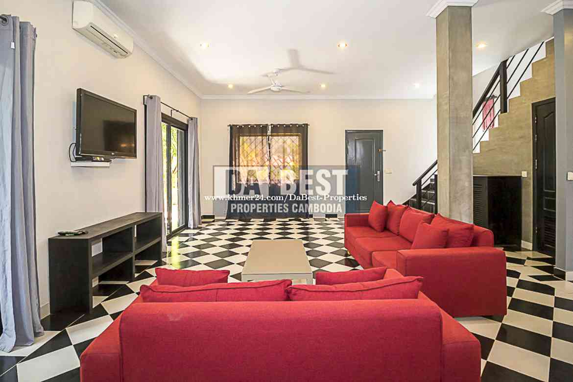 Modern Villa 2 Bedroom For Rent In Siem Reap – Slor Kram - Living area - 1