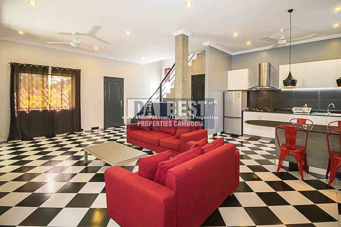 Modern Villa 2 Bedroom For Rent In Siem Reap – Slor Kram - Living area