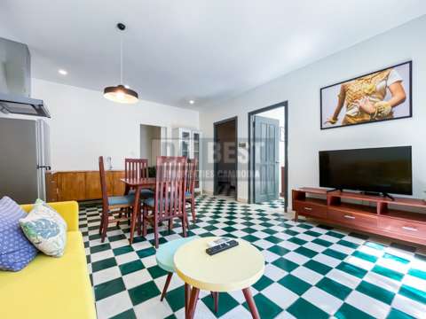 2 Bedrooms Apartment Pool For Rent In Siem Reap - Kouk Chak -Livingroom-2