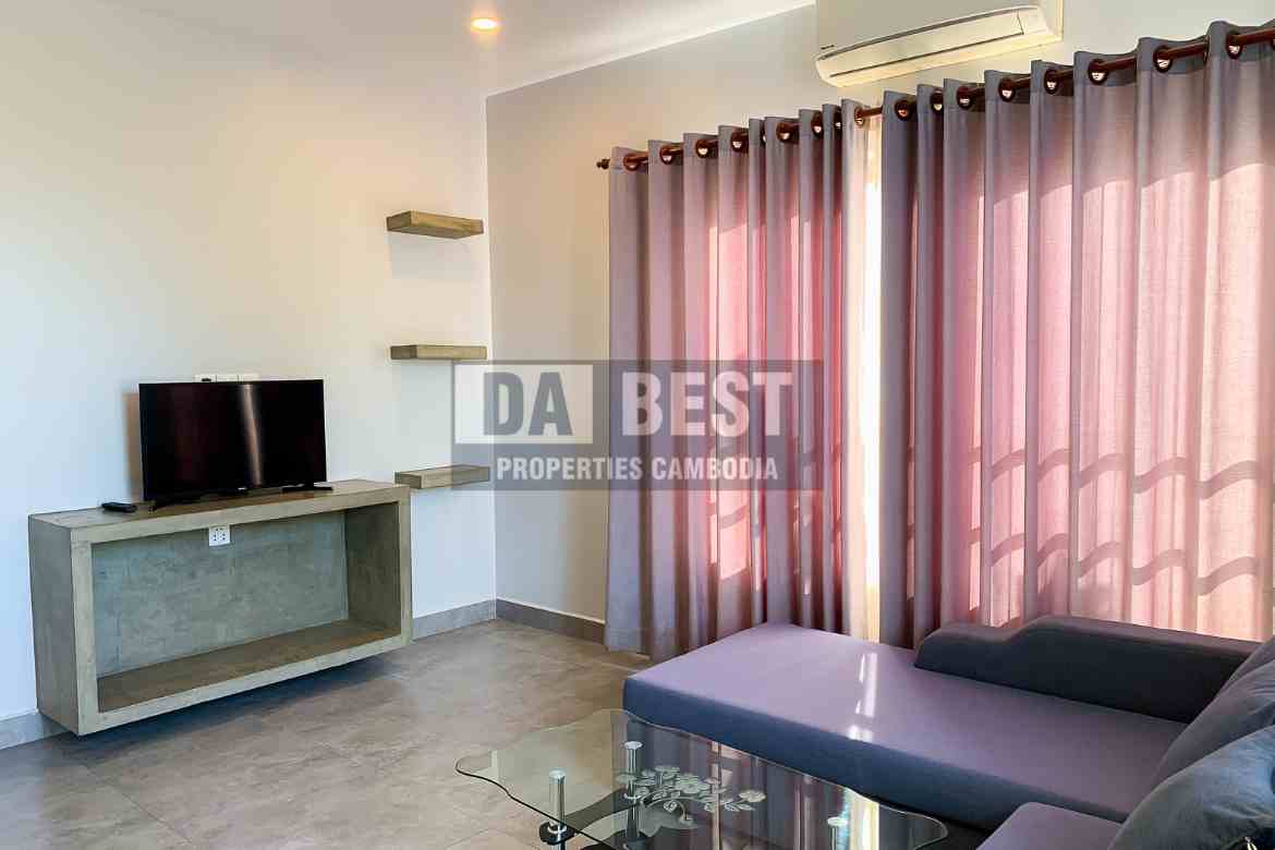 Central 1 Bedroom Apartment For Rent In Siem Reap –Night Market Area - Living area