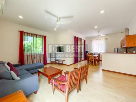 1 Bedroom Apartment With Pool For Rent In Svay Dankum – Livingroom