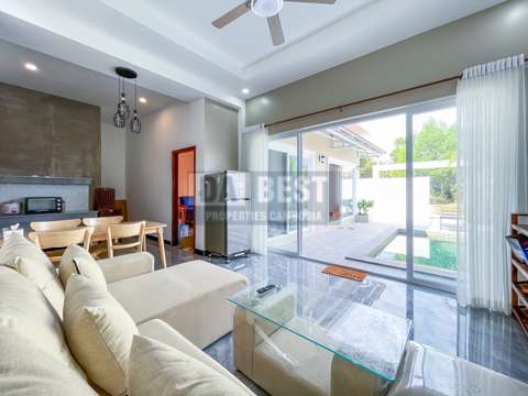 Private Villa 2 Bedrooms with Pool For Rent In Siem Reap – Livingroom