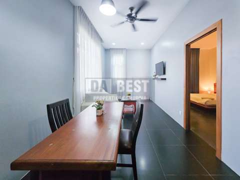 Central Elegant Apartment Ground floor For Rent In Siem Reap – Living and Dining area
